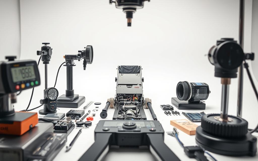 A Detailed Close-Up View Of A Product Durability Analysis, Shot With A High-Resolution Macro Lens In A Bright, Well-Lit Studio Setting. The Image Showcases Various Tools, Instruments, And Materials Used To Rigorously Test The Product'S Physical Integrity, Resilience, And Longevity. The Foreground Features An Array Of Measurement Devices, Stress-Testing Equipment, And Samples Of The Product'S Key Components. The Middle Ground Highlights The Product Itself, Disassembled And Scrutinized From Multiple Angles. The Background Suggests A Minimalist, Clinical Environment, Emphasizing The Scientific And Technical Nature Of The Analysis. Crisp Focus, Clean Lines, And A Neutral Color Palette Convey A Sense Of Professionalism And Objectivity, Underscoring The Importance Of Understanding A Product'S True Value Beyond Its Superficial Appearance Or Pricing.
